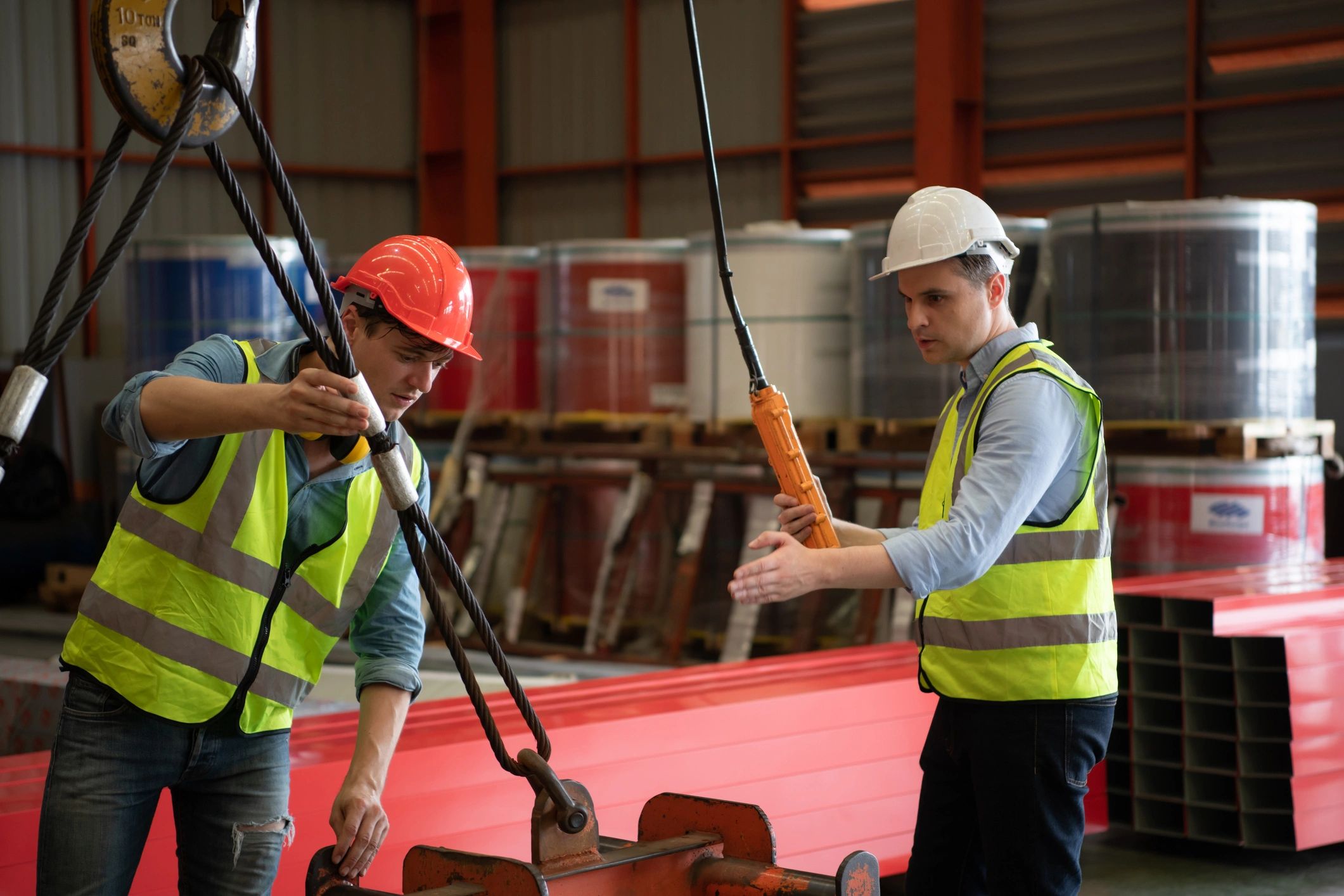 Inspectors conducting a crane safety audit